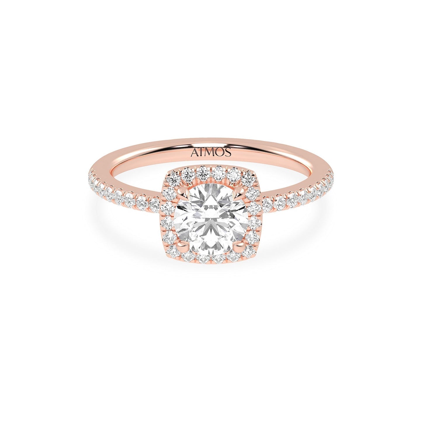 Luxe Round Center Princess Halo Ring