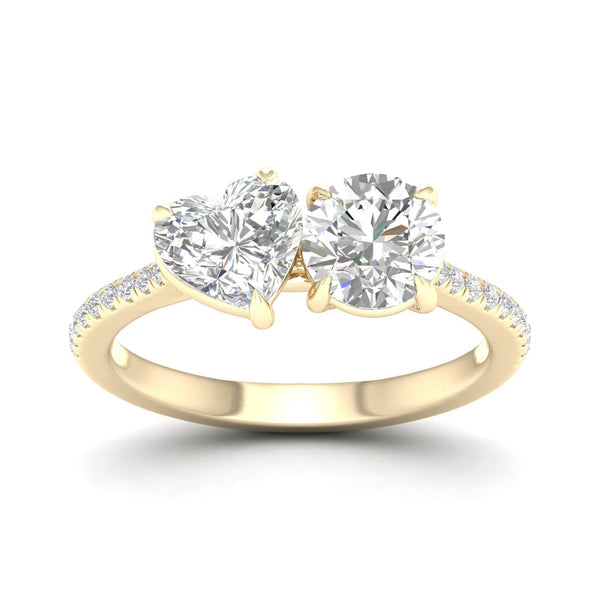 Atmos Heart Round Two Stone Diamond Ring_Product Angle_PCP Main Image
