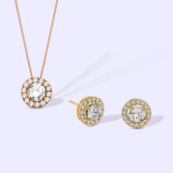 Round Halo Diamond Set (2 Pcs.)