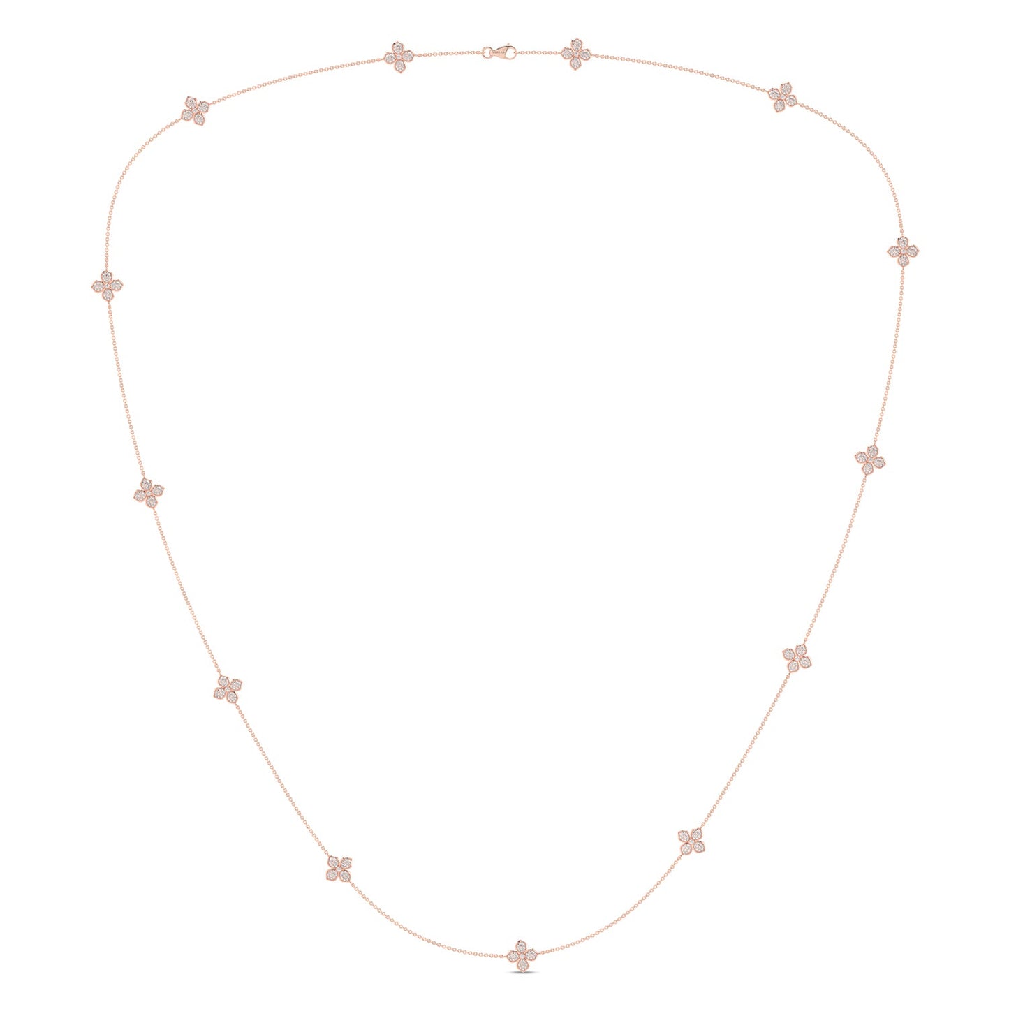 La Fleur Petite Diamond Radiant Stationed Necklace_Product Angle_PCP Main Image