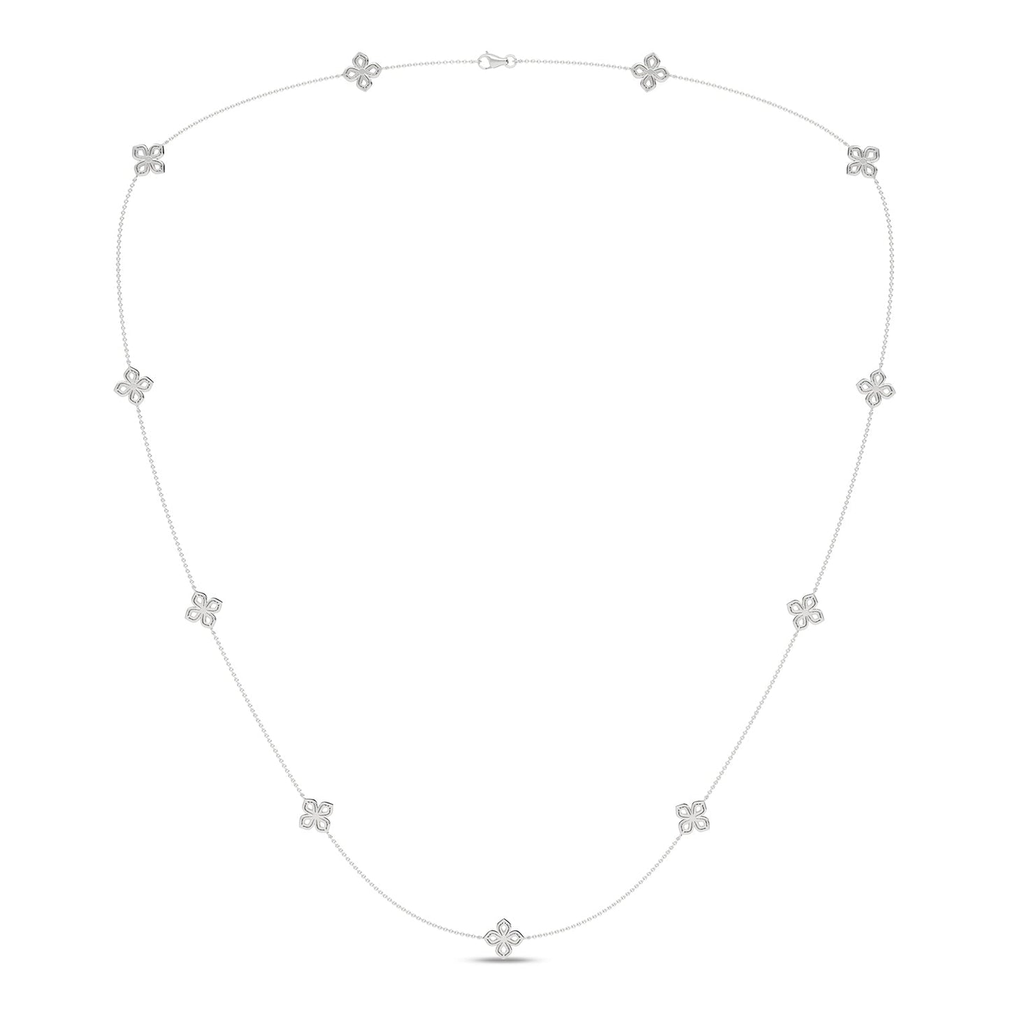 La Fleur Petite Diamond Silhouette Stationed Necklace_Product Angle_PCP Main Image