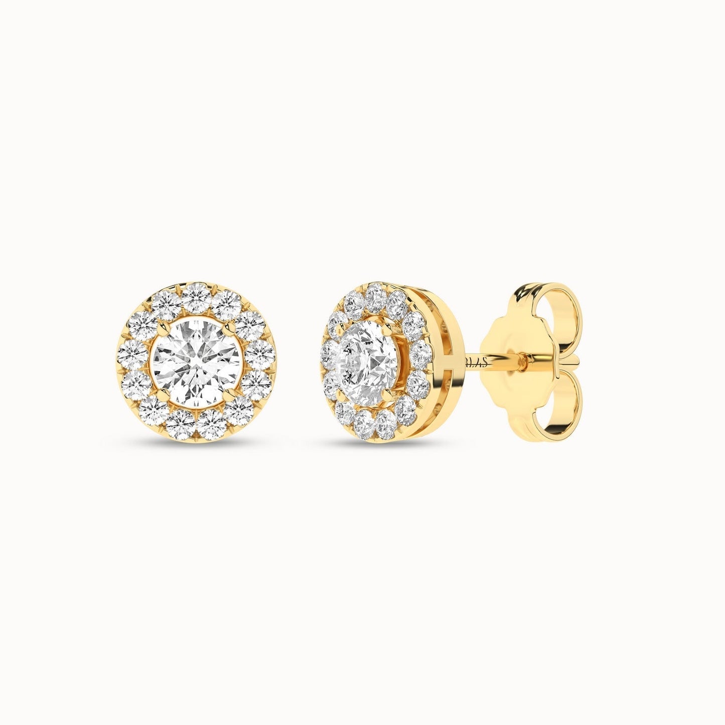 Round Halo Studs_Product Angle_1/2Ct. - 2