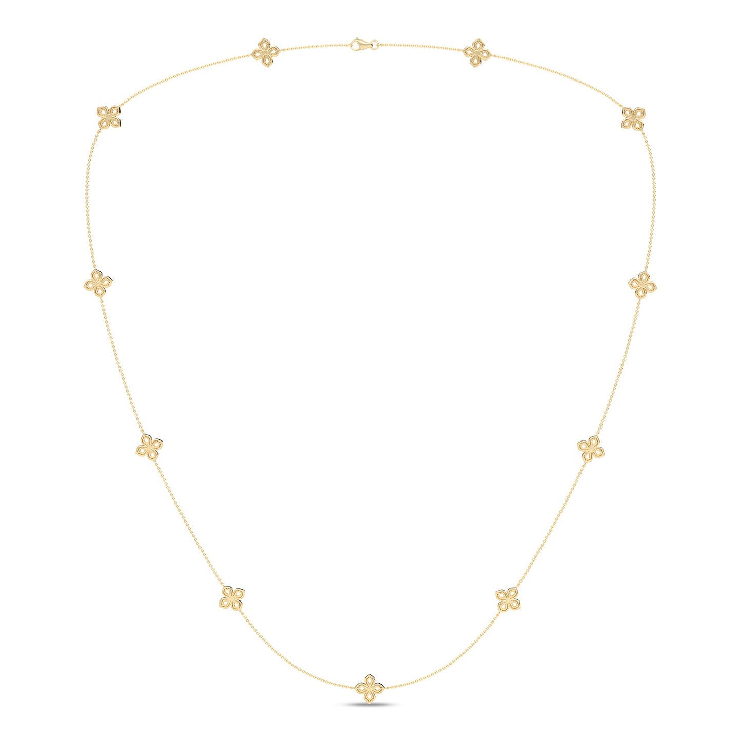 La Fleur Petite Diamond Silhouette Stationed Necklace_Product Angle_1 1/3 - 1