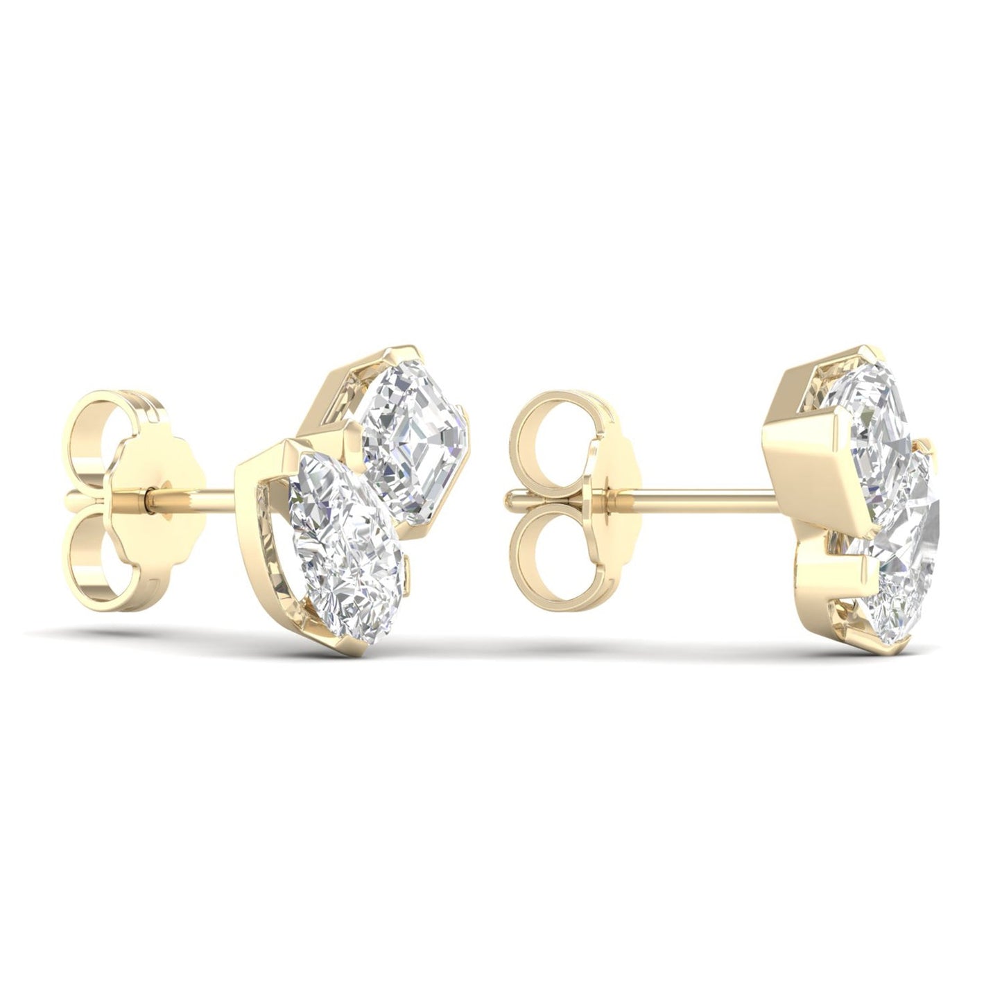 Atmos Pear Cushion Diamond Two Stone Studs_Product angle _2 - 3