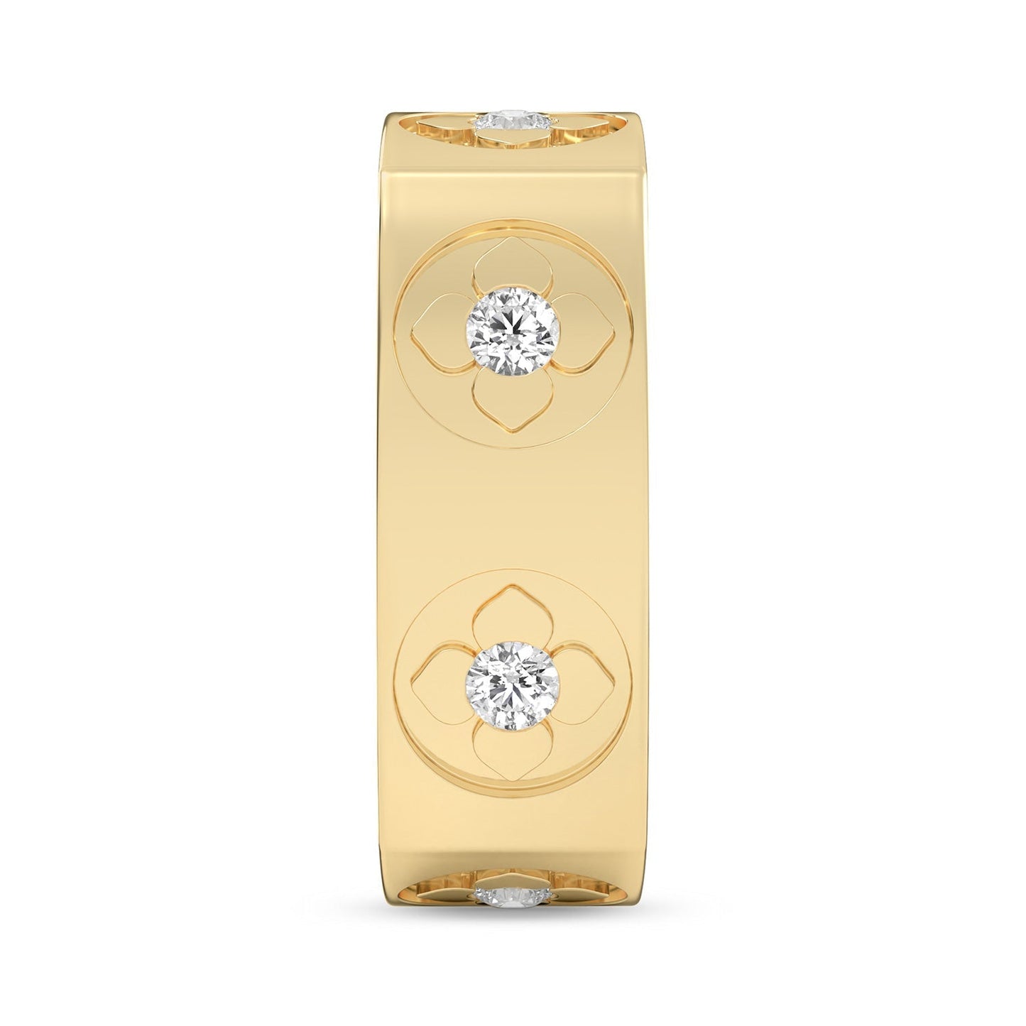 La Fleur 6.10mm 6-Diamonds Square Band_Product Angle_1/3 - 2