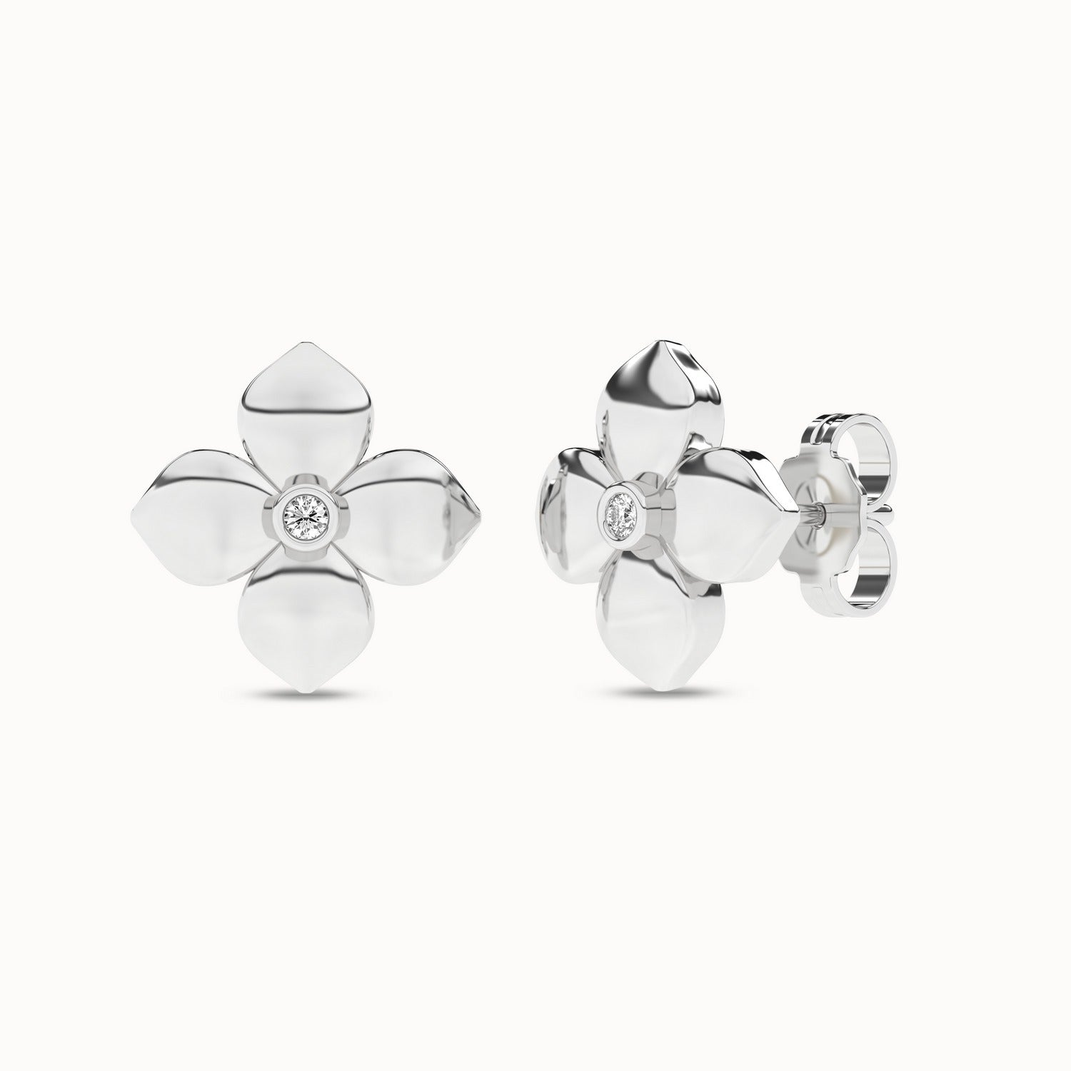 La Fleur Diamond Studs_Product Angle_0.03Ct. - 3