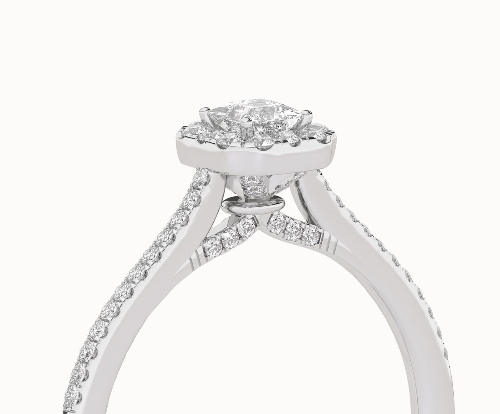 Signature Princess Halo Ring_Product Angle _1/3Ct. - 5