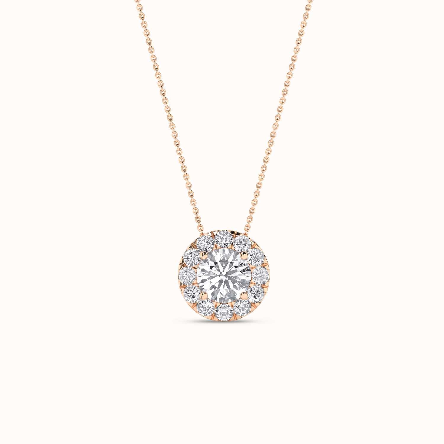 Round Halo Necklace_Product Angle_3/4Ct. - 1