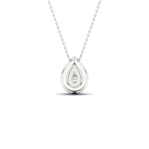 Petite Dewdrop Halo Necklace_Product angle_1/6 Ct. - 3