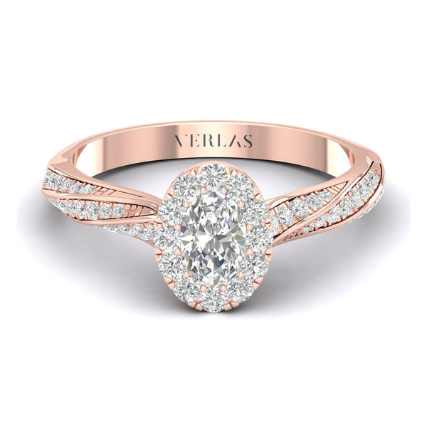 Swirl Iconic Ellipse Halo Ring