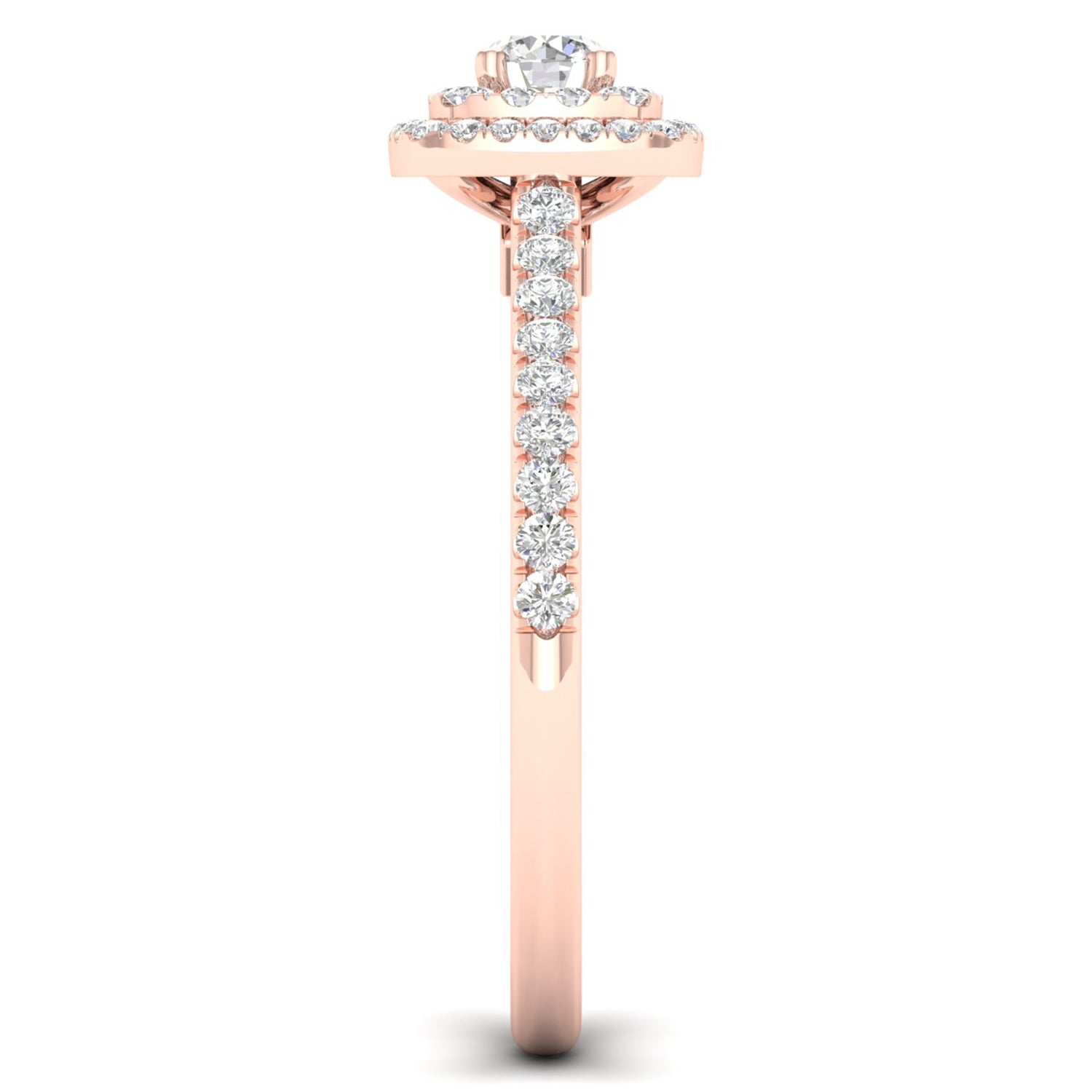 Quaint Signature Round Princess Double Halo Ring_Product Angle_1/2 - 4