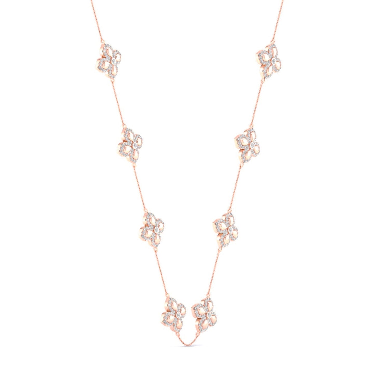 La Fleur Diamond Contour Stationed Necklace_Product Angle_1 1/3 - 2