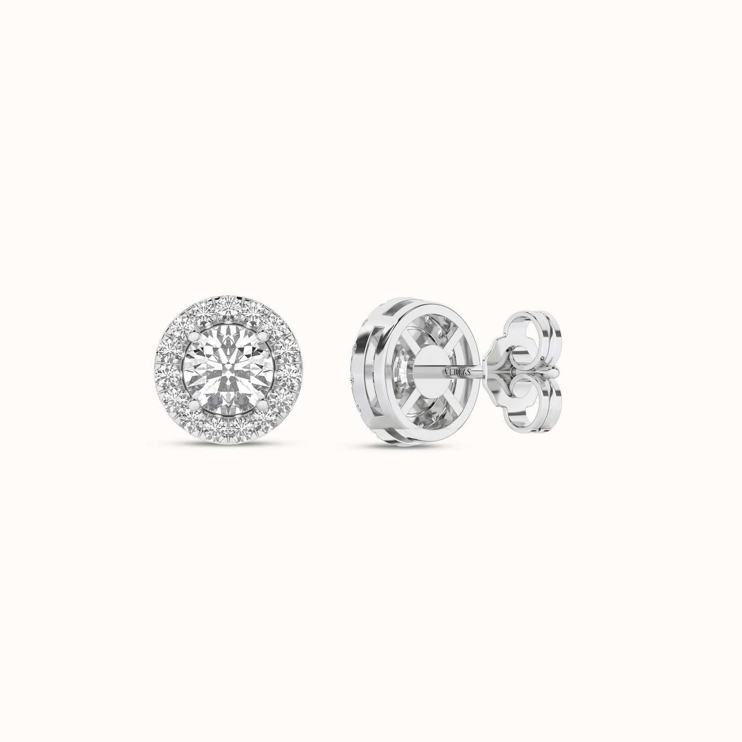 Round Halo Studs_Product Angle_1Ct. - 3