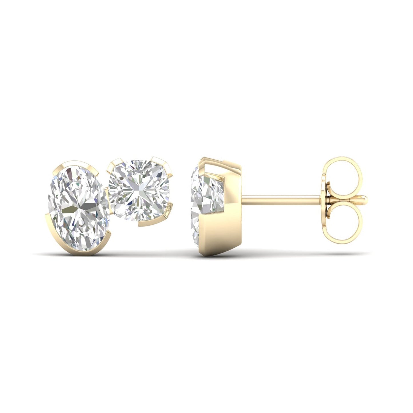 Atmos Oval Round Diamond Two Stone Studs_Product angle _PCP Main Image