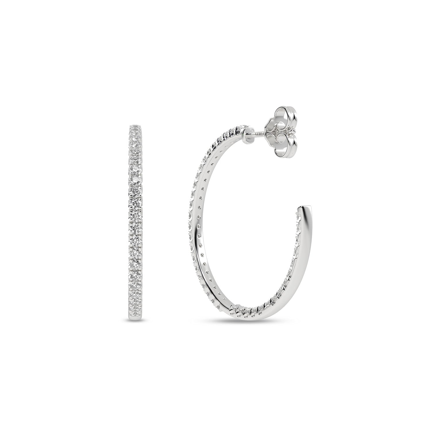 Petite Inside Out Atmos Diamond Hoops_Product angle _3/4 - 3