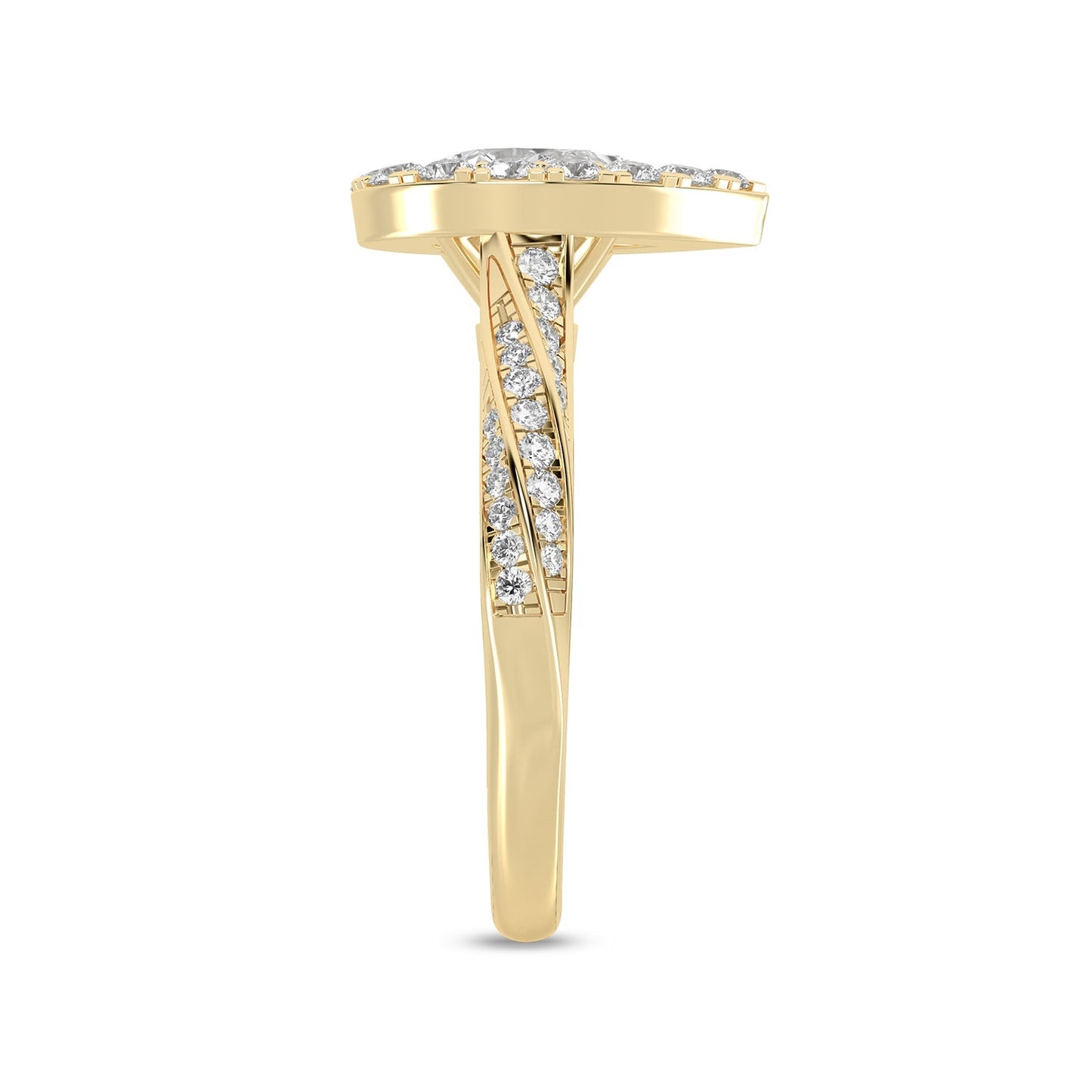 Swirl Iconic Dewdrop Halo Ring