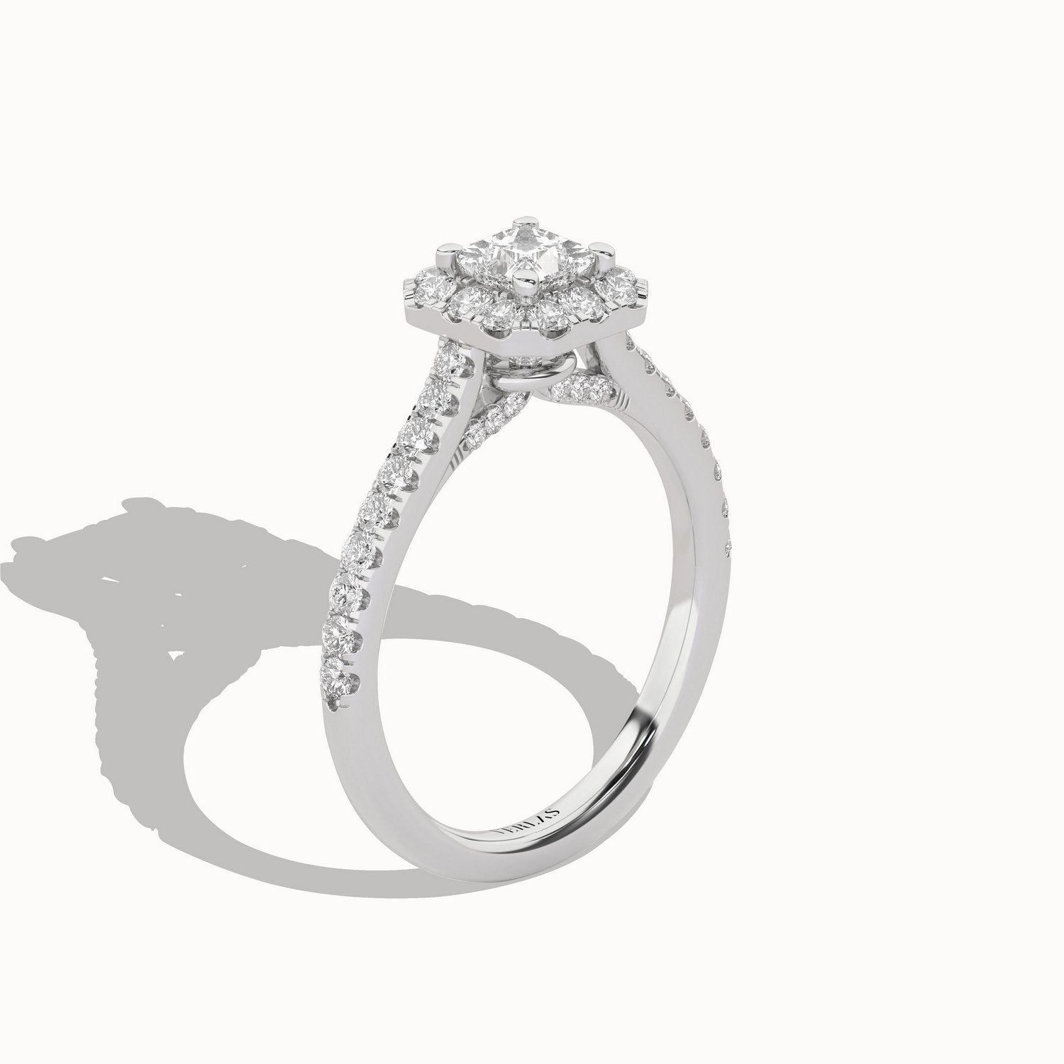 Signature Princess Halo Ring_Product Angle _1Ct. - 2