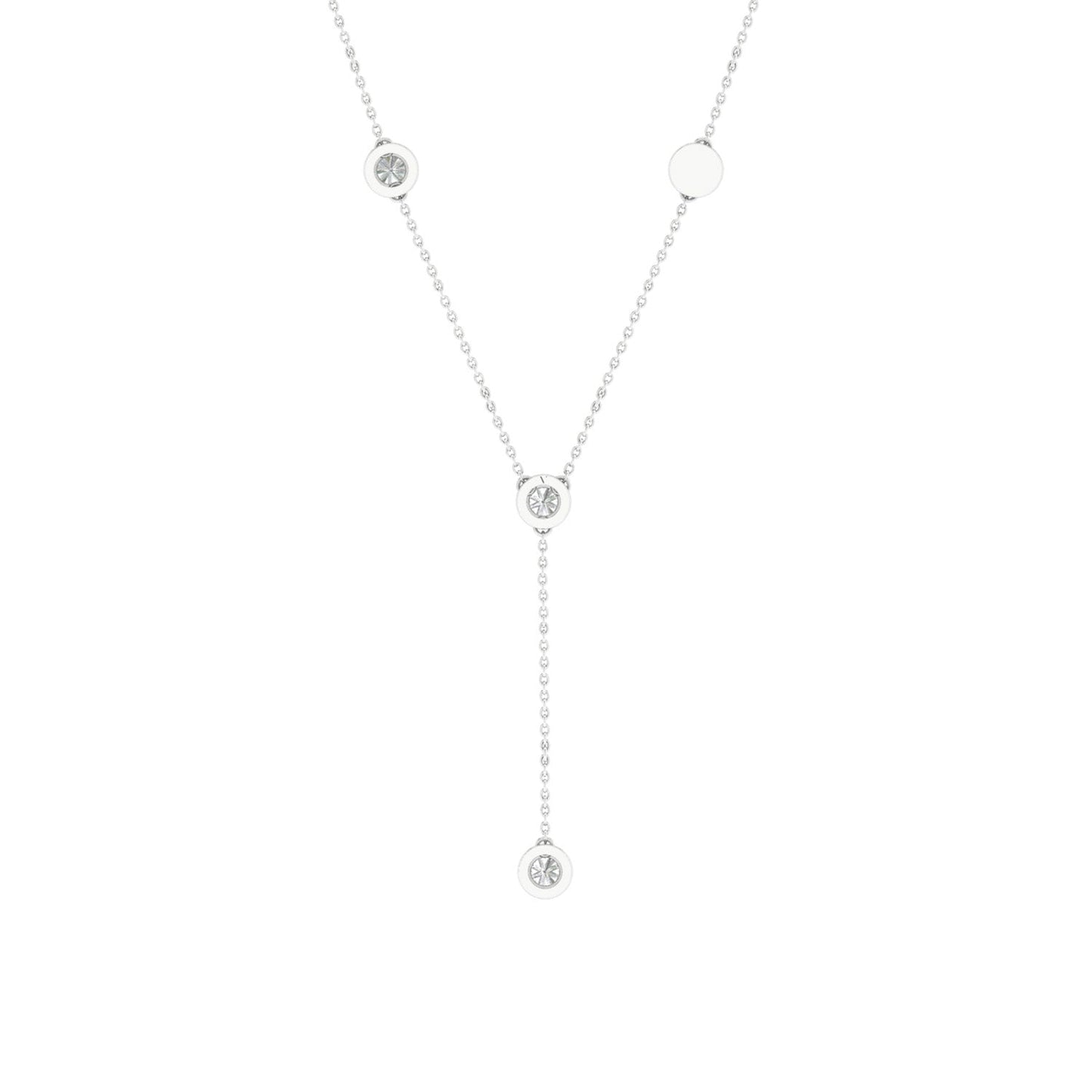 Encompassing Round Stationed Y Necklace_Product angle_1/4 Ct. - 3