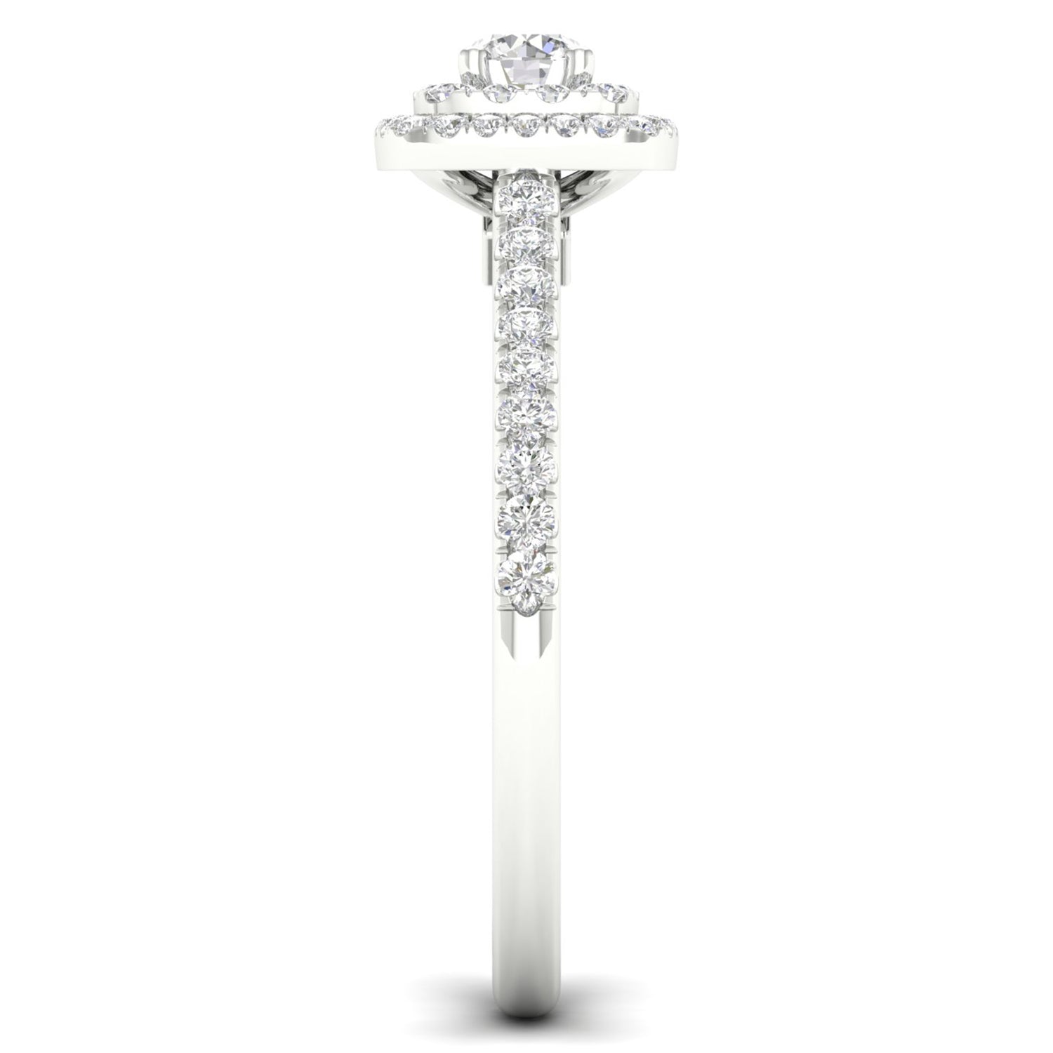 Quaint Signature Round Princess Double Halo Ring_Product Angle_1/2 - 4