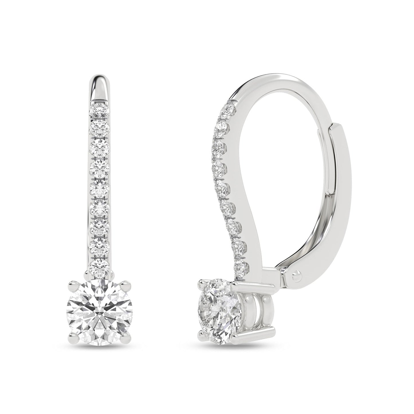 Round Solitaire Drop Earrings_Product Angle_1/2 Ct. - 2 