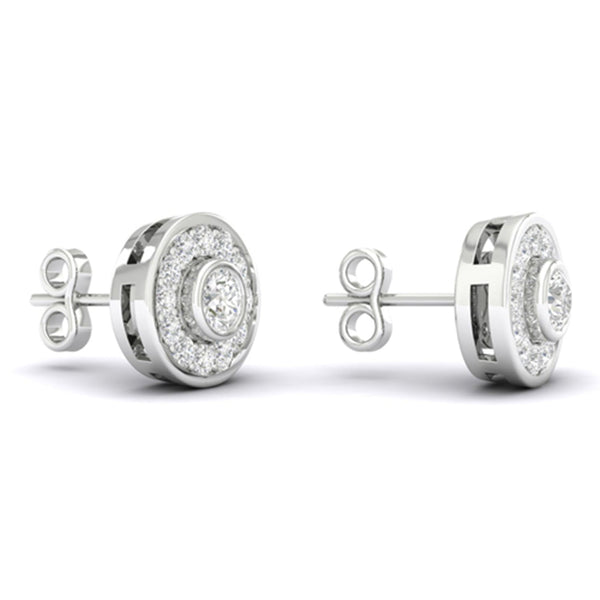 Trailing Round Halo Studs_Product Angle_1/2 Ct. - 2 
