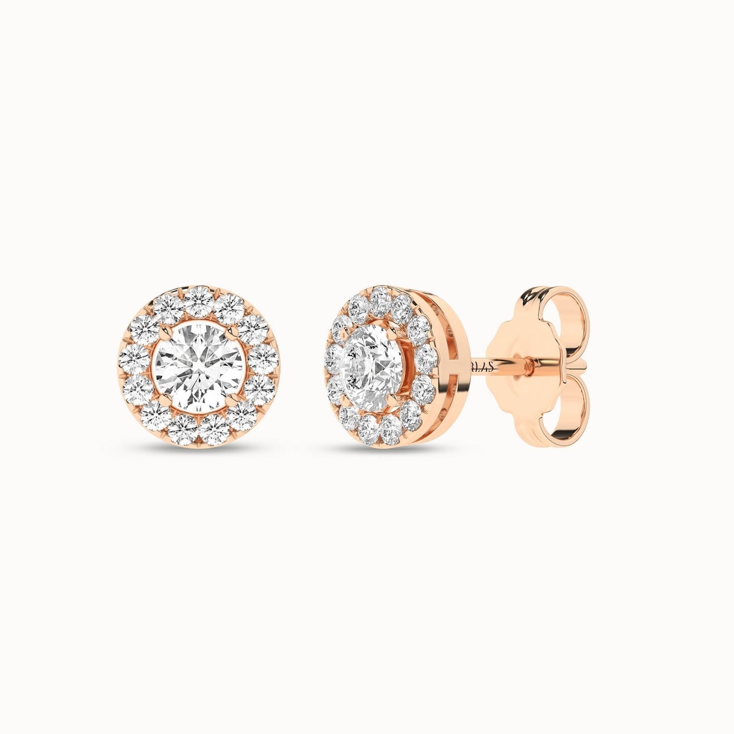 Round Halo Studs_Product Angle_1/2Ct. - 2