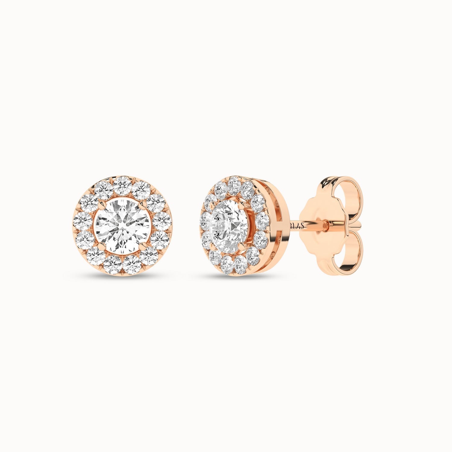 Round Halo Studs_Product Angle_1/2Ct. - 2