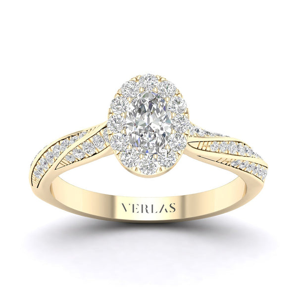 Swirl Iconic Ellipse Halo Ring