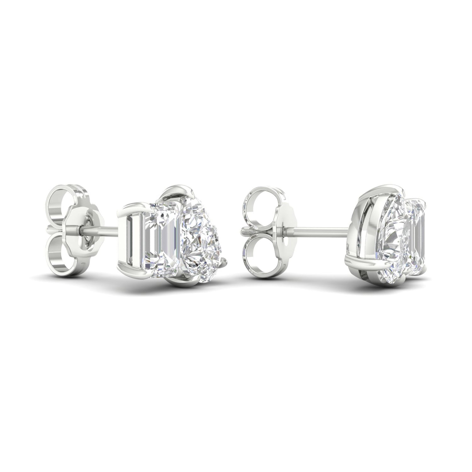 Atmos Emerald Pear Diamond Two Stone Studs_Product angle _2 - 3