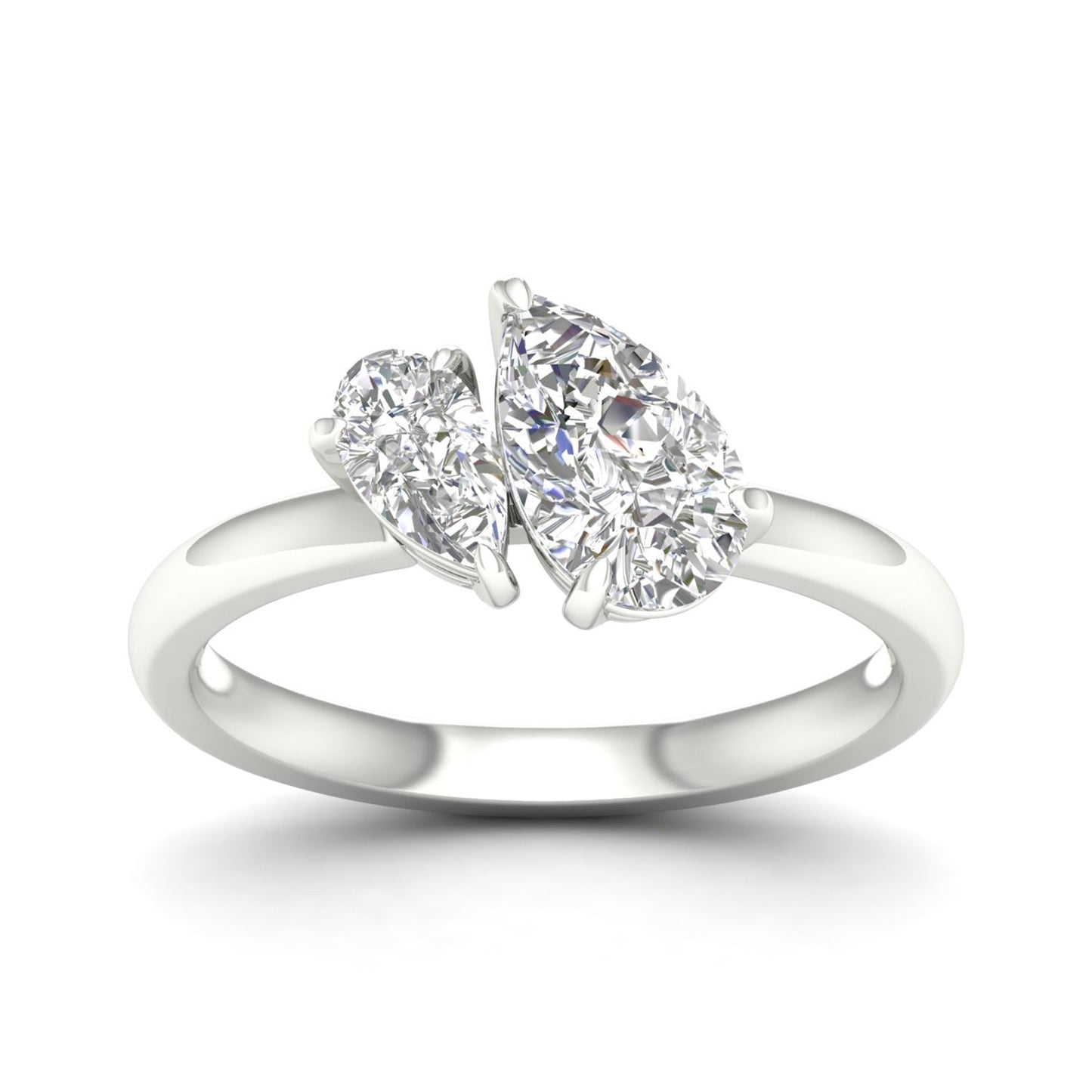 Atmos Asymmetrical Pear Diamond Two Stone Ring_Product Angle_PCP Main Image