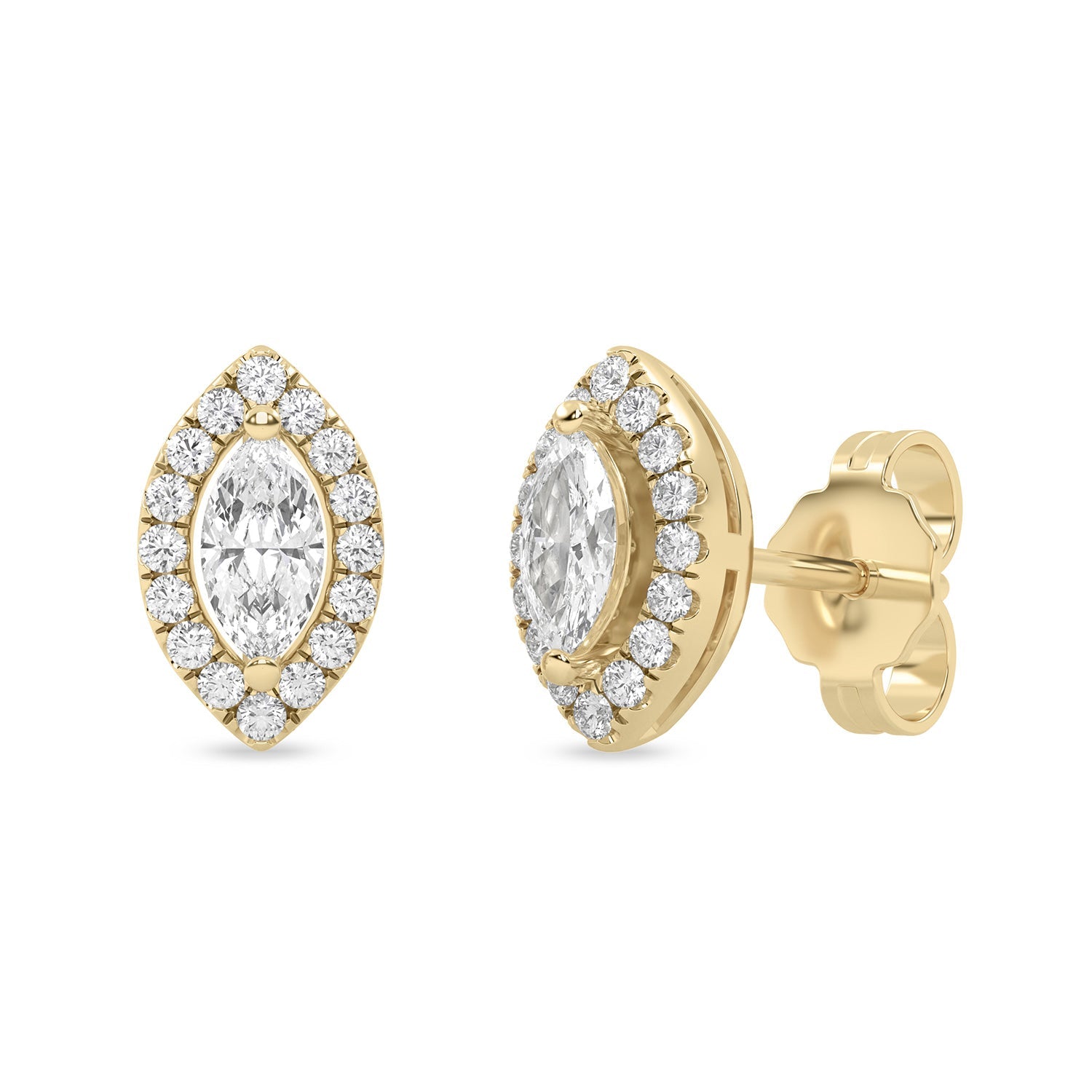 Marquise Halo Studs_Product Angle_1/3 Ct. -  2 