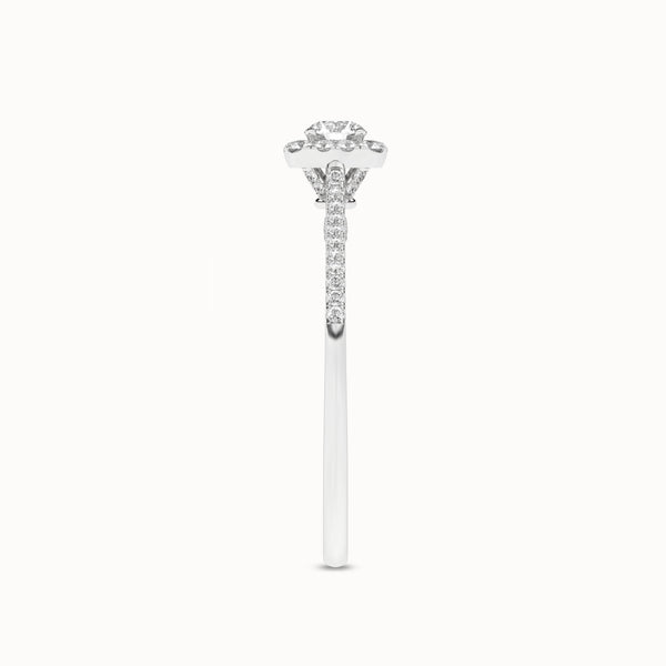 Round-Center Princess Halo Ring
