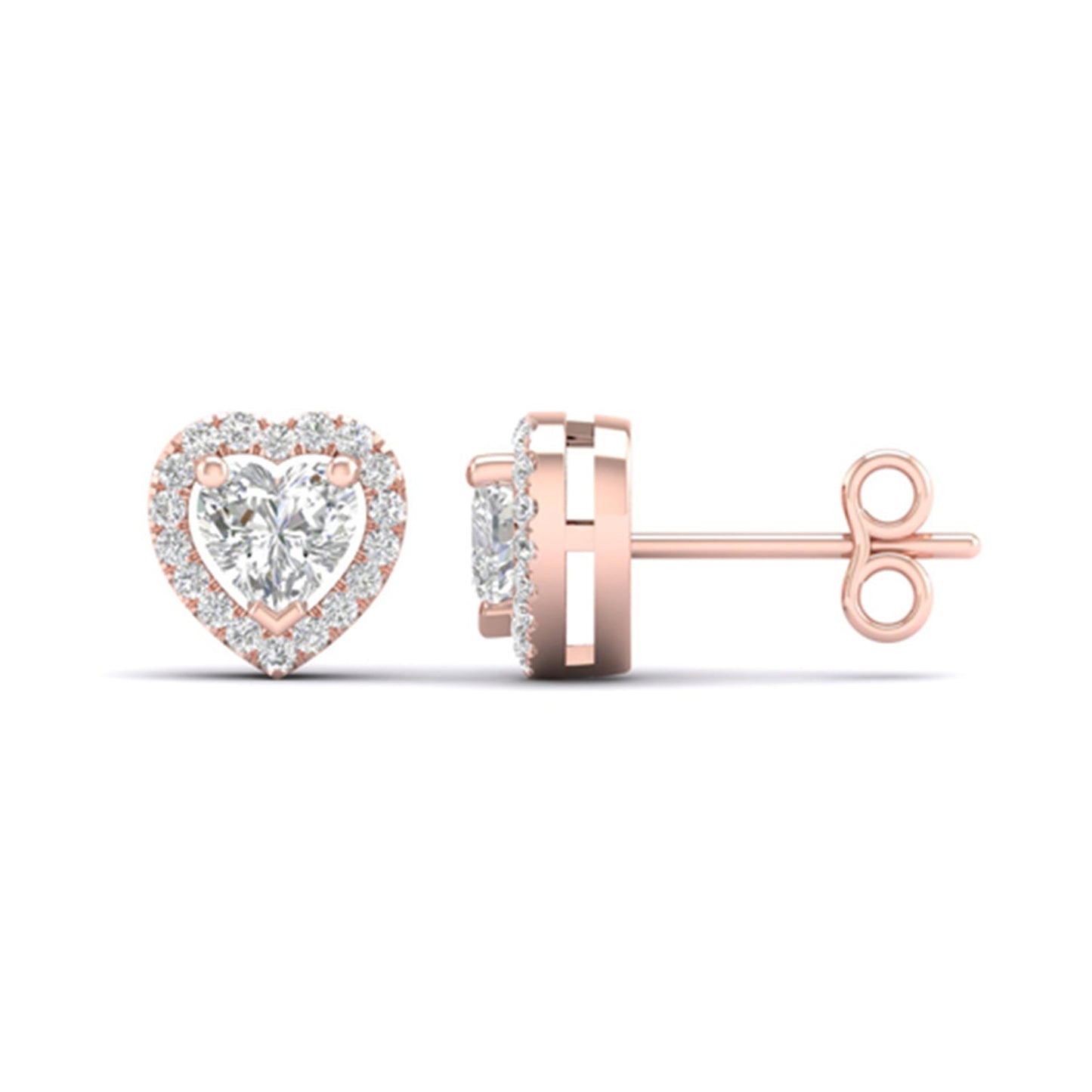 Heart Halo Studs_Product Angle_1 Ct. -  1