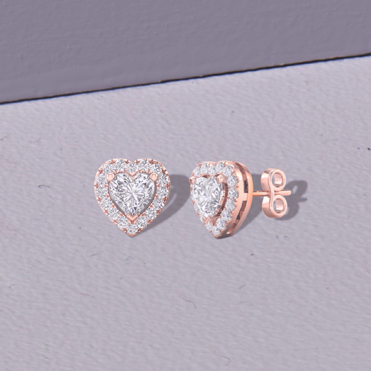 Heart Halo Studs_Product Angle_Creative Image