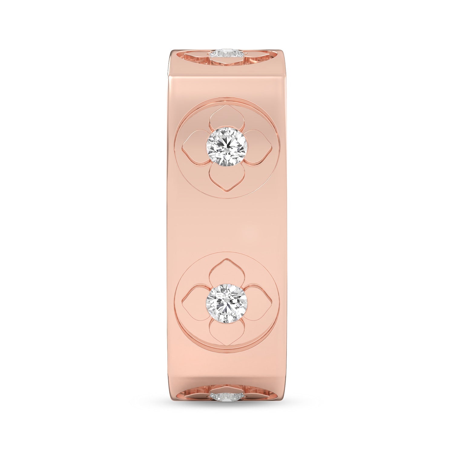 La Fleur 6.10mm 6-Diamonds Square Band_Product Angle_1/3 - 2