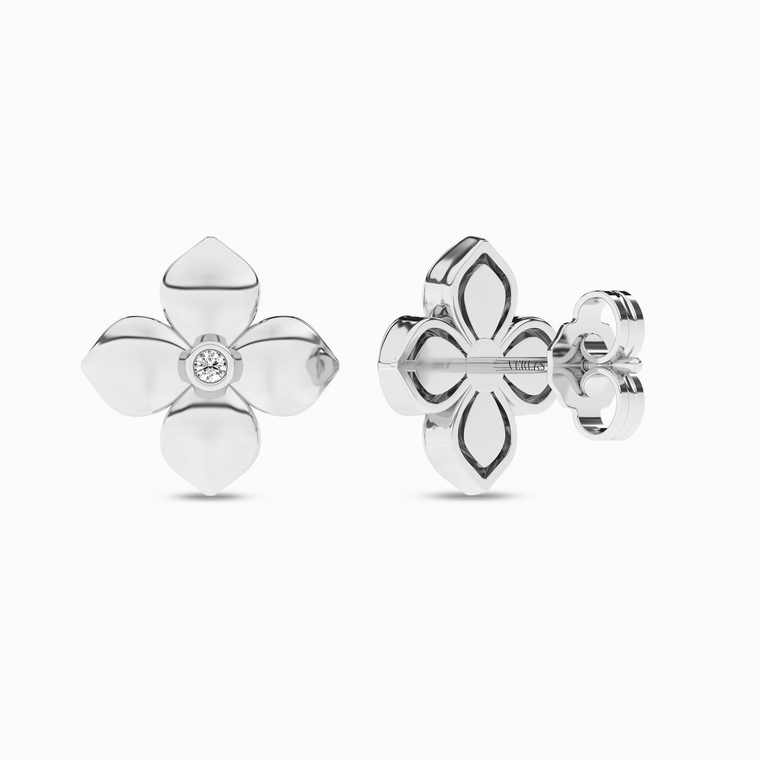 La Fleur Diamond Studs_Product Angle_0.03Ct. - 1