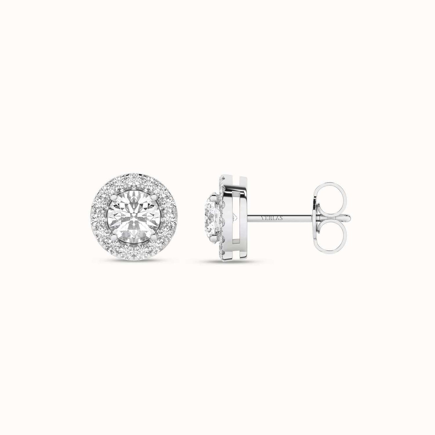 Round Halo Studs_Product Angle_1Ct. - 1