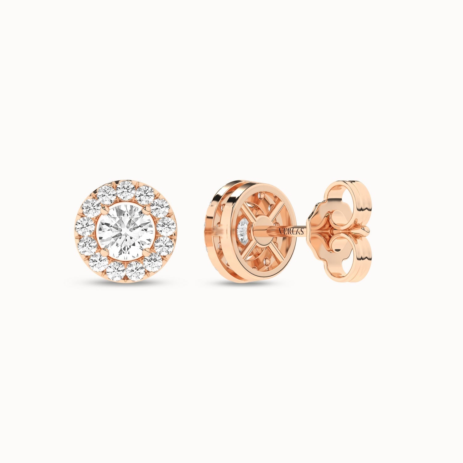 Round Halo Studs_Product Angle_1/2Ct. - 3