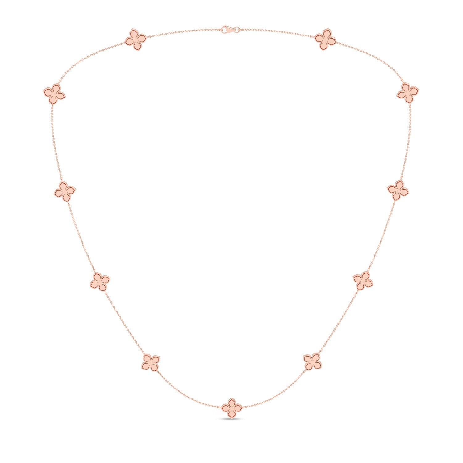 La Fleur Petite Diamond Contour Stationed Necklace_Product Angle_1 3/4 - 3