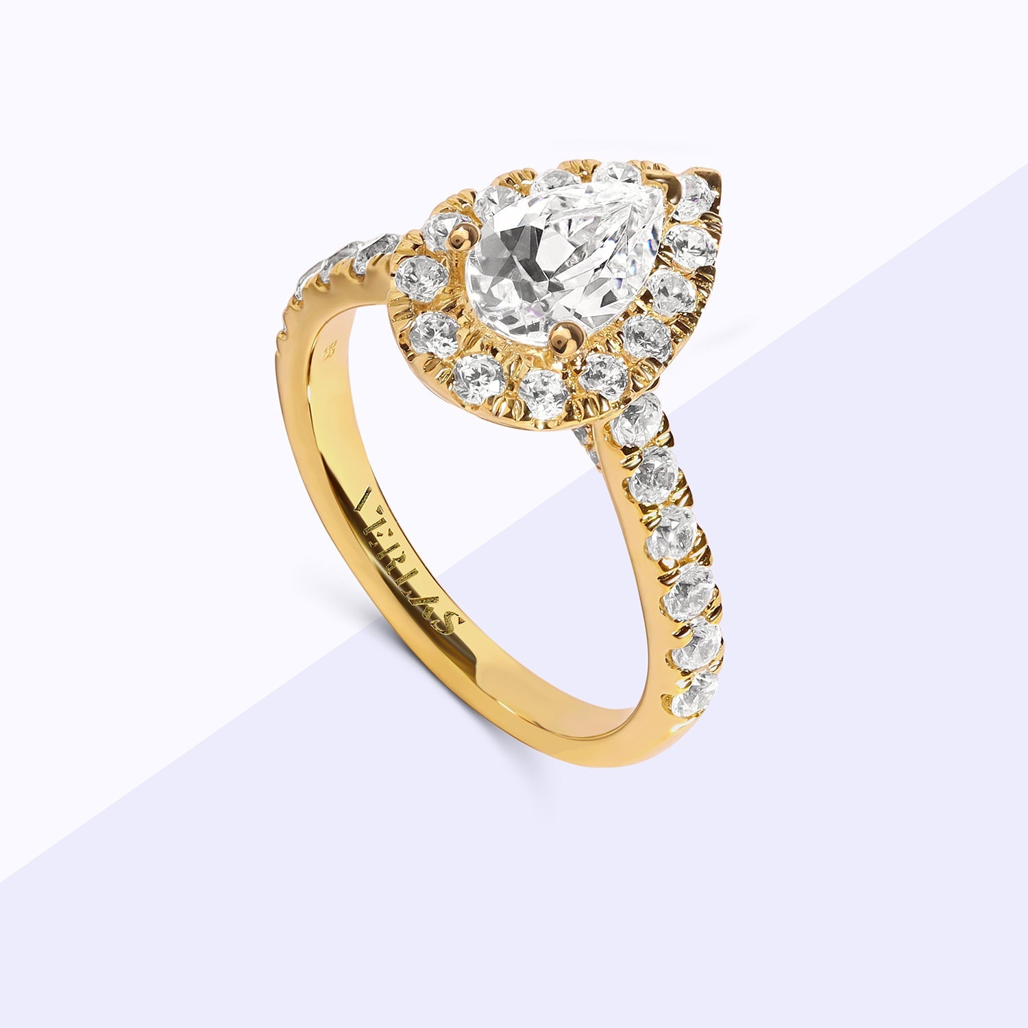 Signature Dewdrop Halo Ring_Product Angle_Creative Image