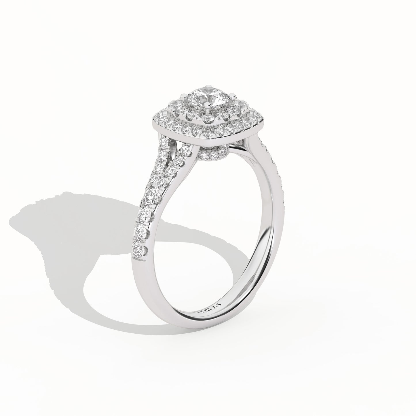 Round-Center Princess Double Halo Ring_Product Angle_1Ct - 4