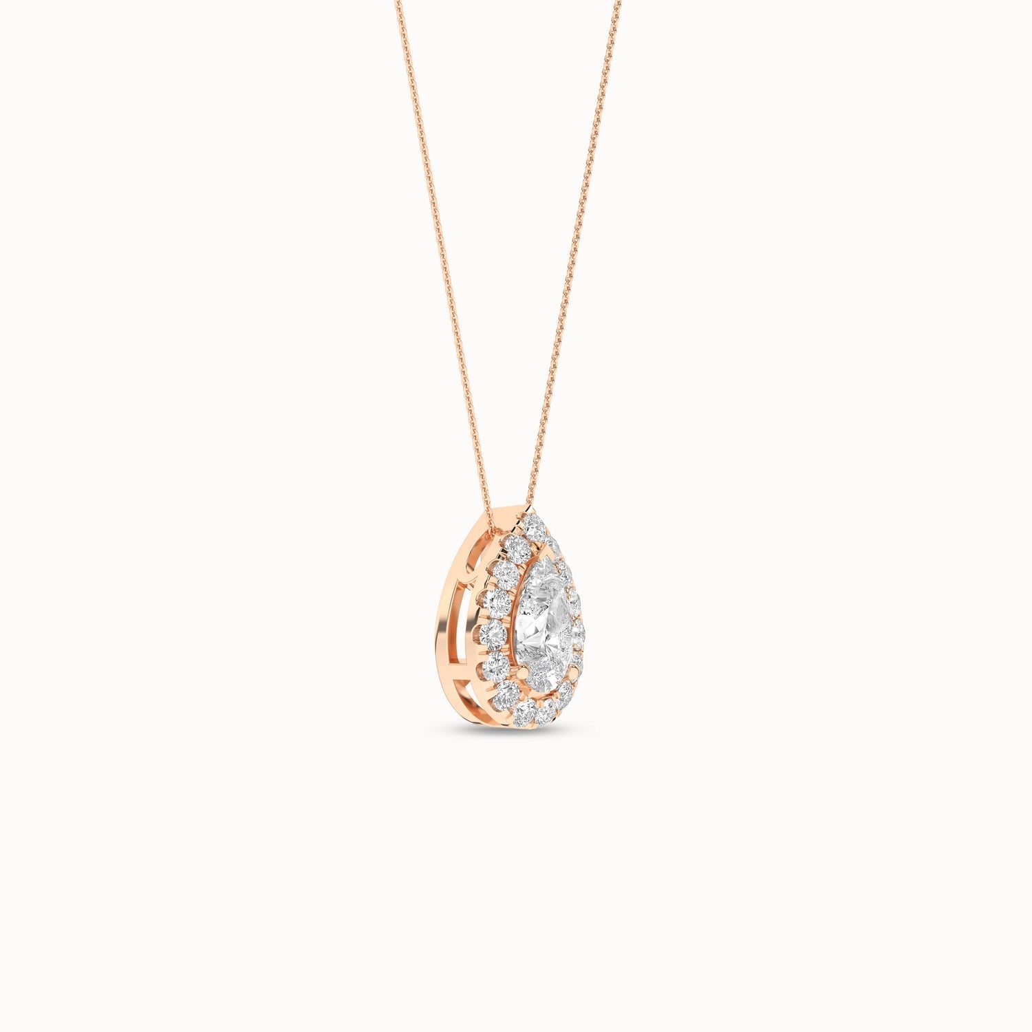 Dewdrop Halo Necklace_Product Angle_1/2Ct. - 2