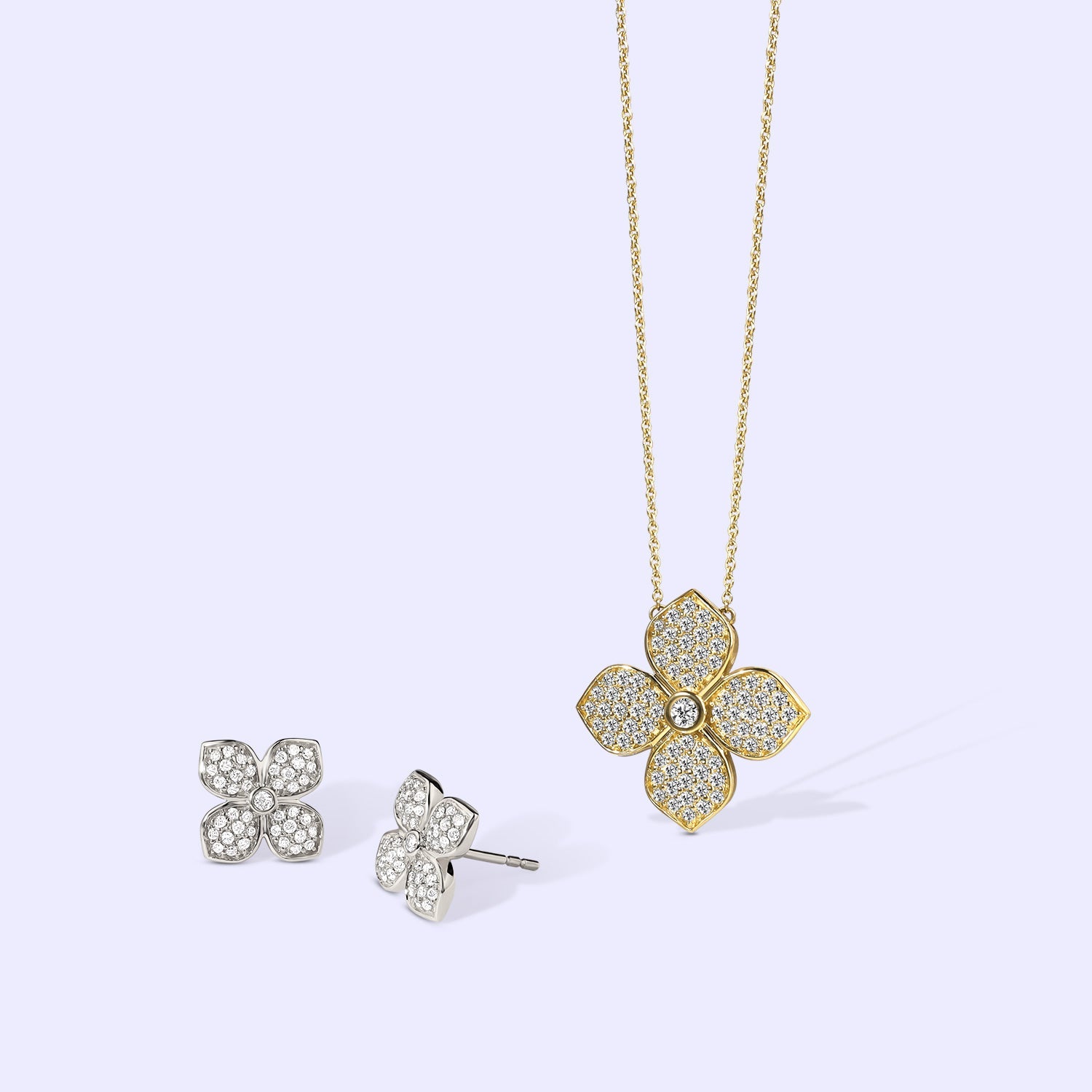 La Fleur Diamond Radiant Necklace_Product Angle_Creative Image 