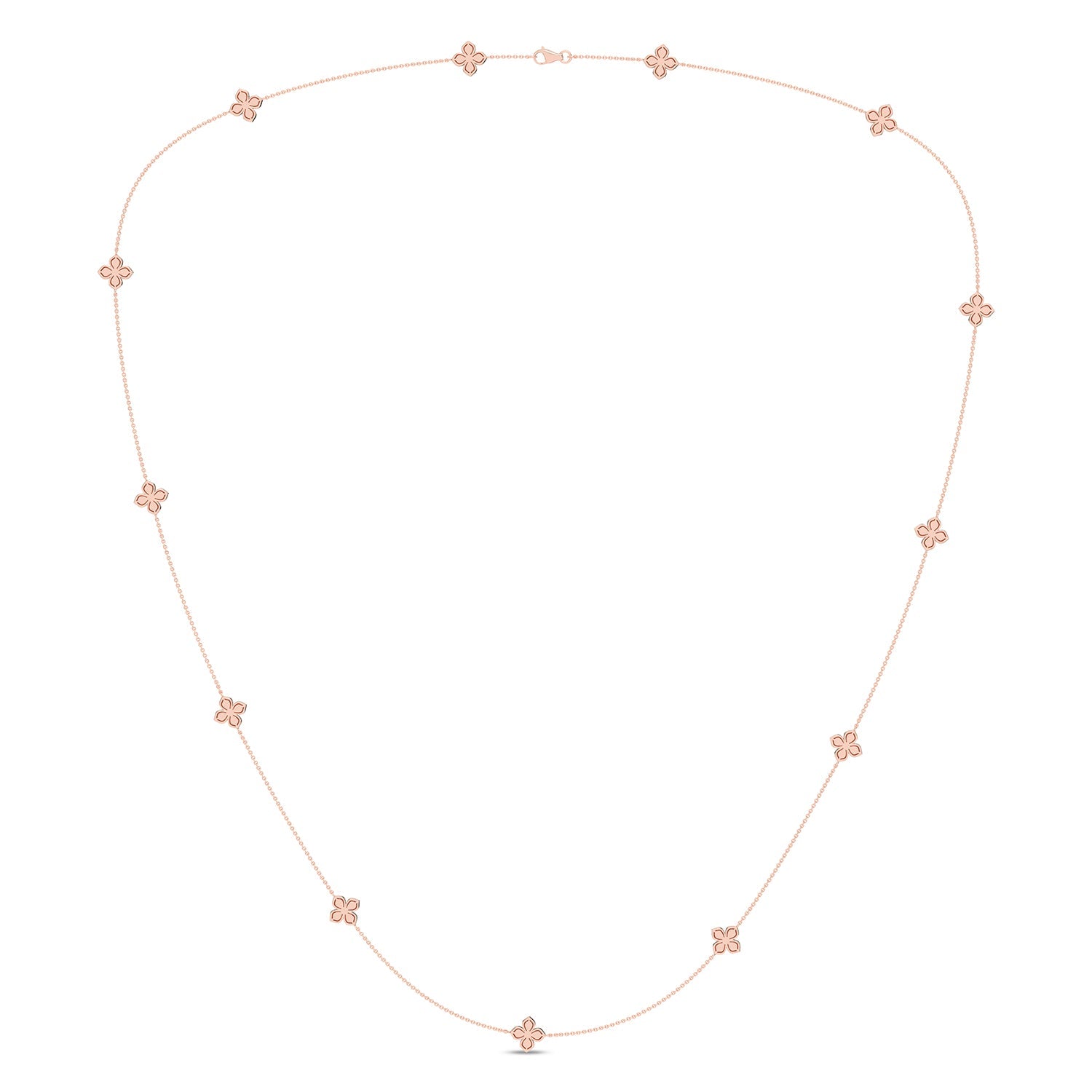 La Fleur Petite Diamond Radiant Stationed Necklace_Product Angle_1 3/4 - 3