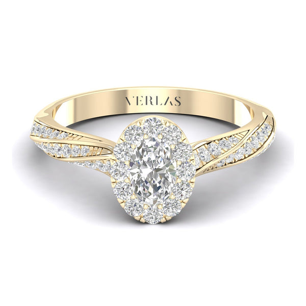 Swirl Iconic Ellipse Halo Ring