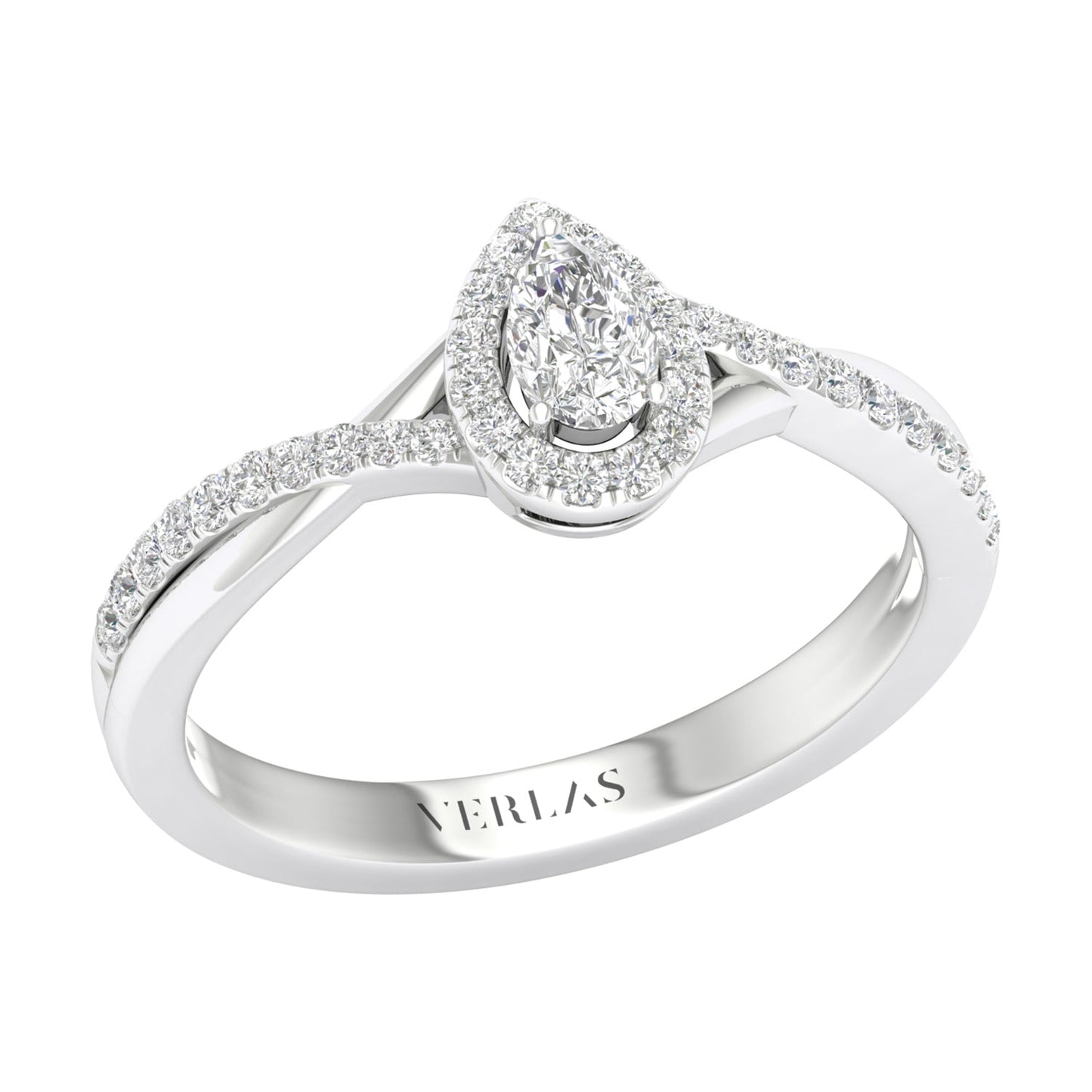 My Crossover Peeking Dewdrop Halo Ring