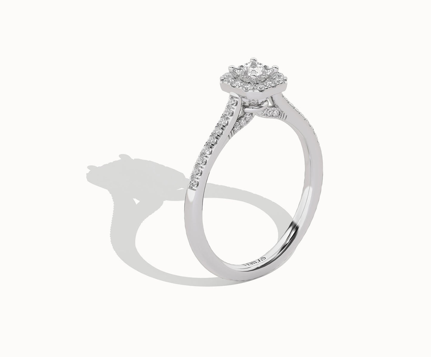 Signature Princess Halo Ring_Product Angle _1/2Ct. - 2