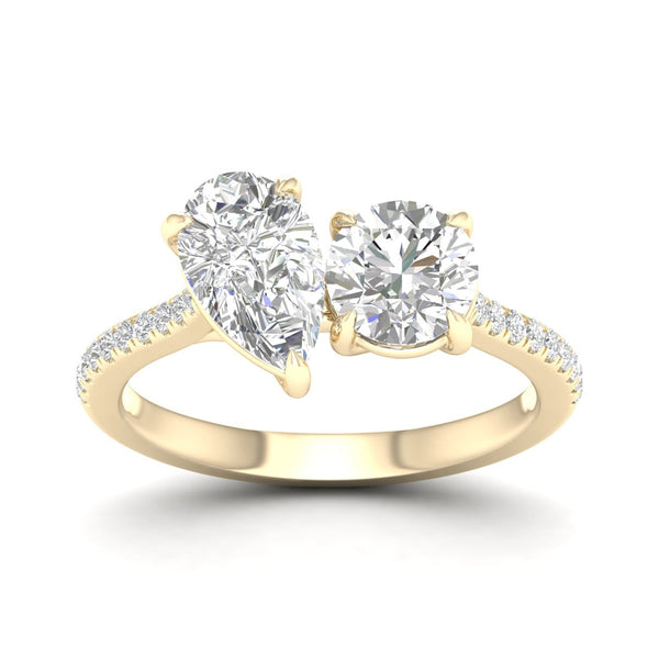 Atmos Pear Round Two Stone Diamond Ring_Product Angle_PCP Main Image