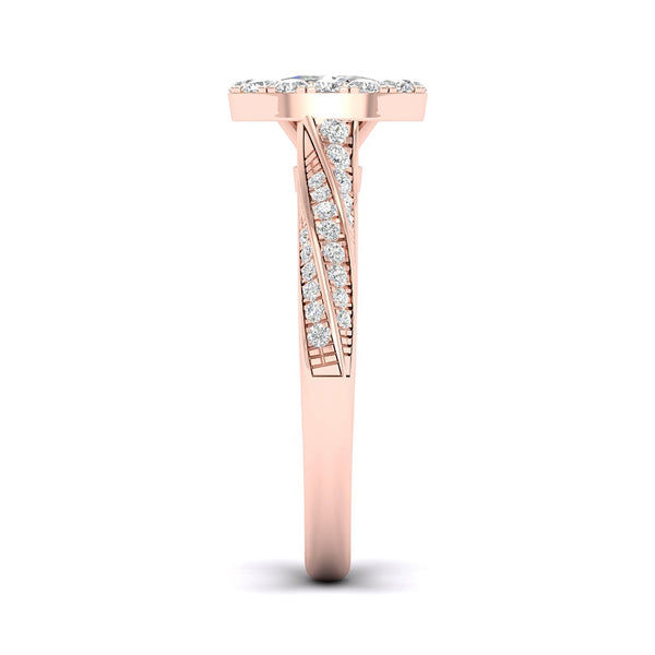 Swirl Iconic Ellipse Halo Ring