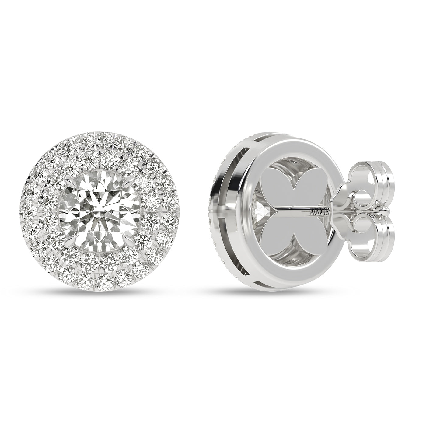 Quaint Double Halo Atmos Round Studs_Product angle _2 - 3